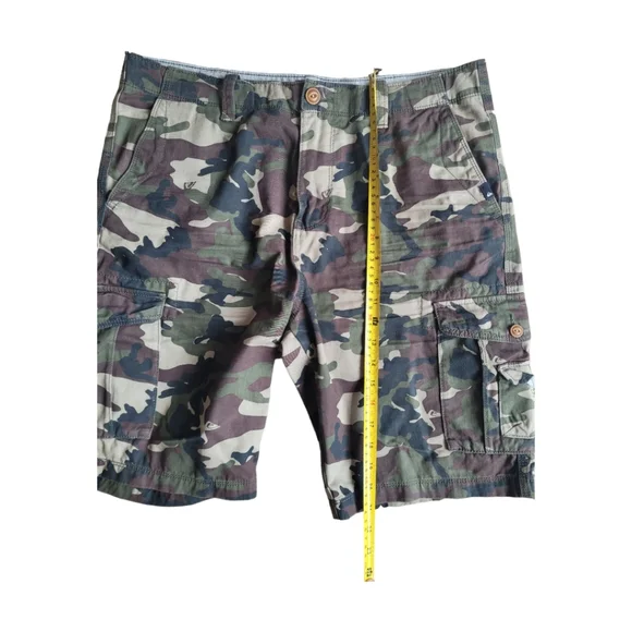 Quicksilver Mens Camouflage Camo Cotton Cargo / Utility Shorts Size Waist 34 - Picture 5 of 8